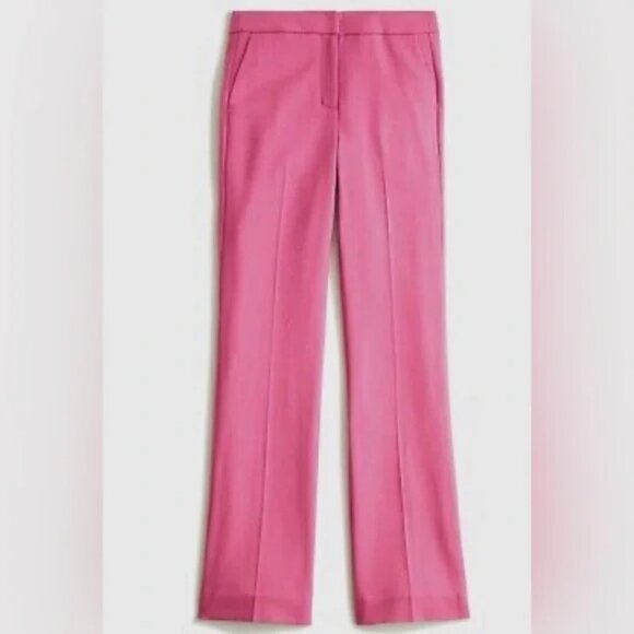 NWT J.Crew Willa High Rise Flare Trousers Pants Italian City Wool Pink 2 - Picture 2 of 11